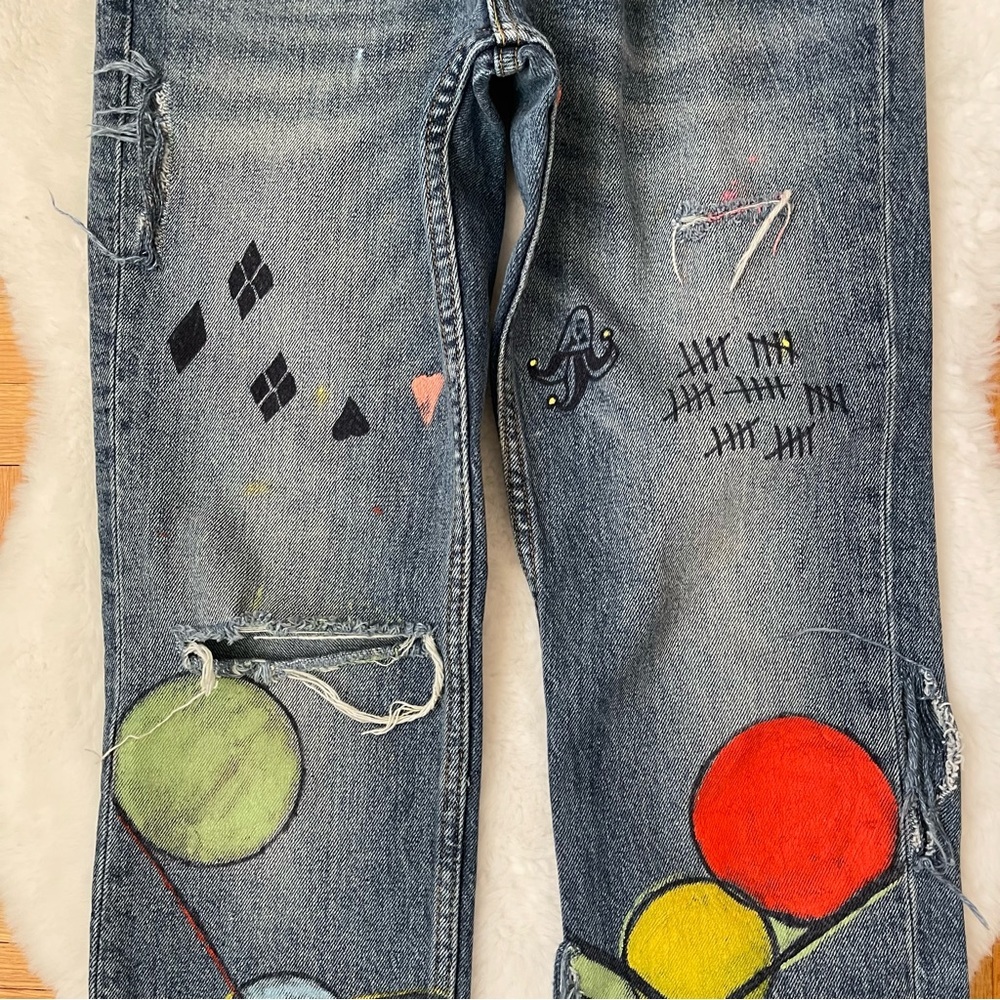 LEVI’S 511 straight leg distressed jeans denim - Picture 10 of 15
